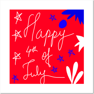 happy red 4th july design Posters and Art